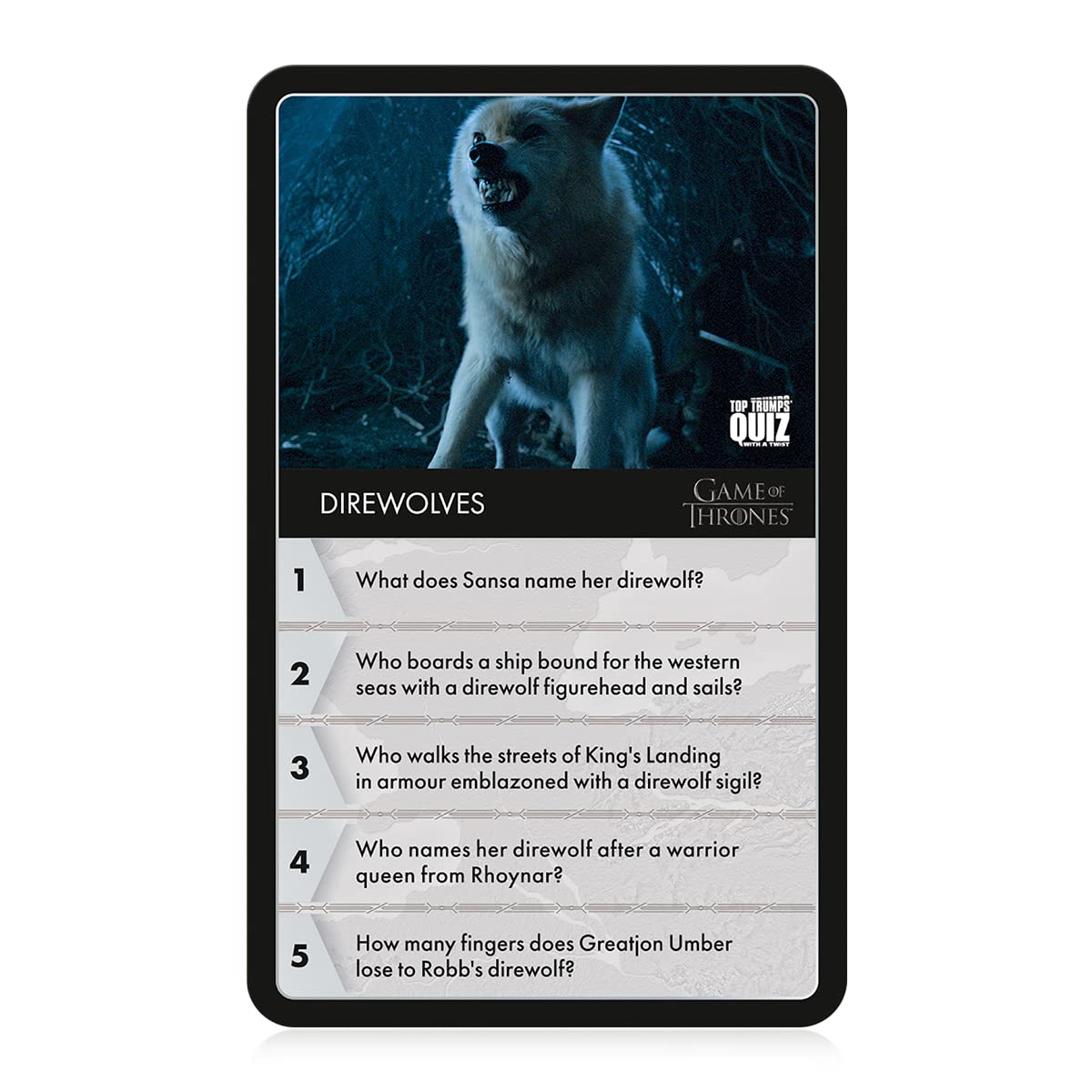 Top Trumps Game of Thrones Quiz Game, Entertaining Trivia About Your Favorite Westeros Characters The Starks, Lannisters, Baratheons, Educational Gift and Toy for Ages 8 Plus - Image 5